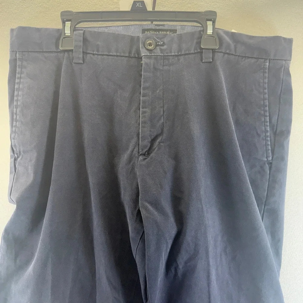 Banana Republic Emerson Chino Navy Blue Straight Leg Pants Mens 35x32